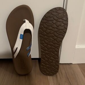 Flojos White and Brown Sandals